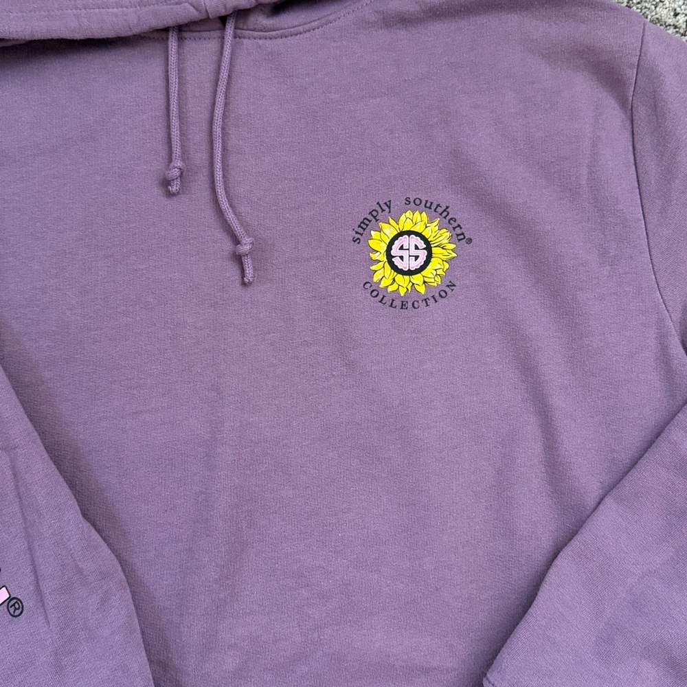 Simply southern purple sunflower hoodie size large - Picture 2 of 5
